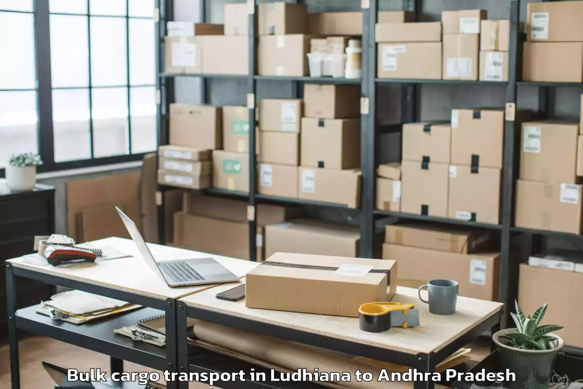 Easy Ludhiana to Nidamarru Bulk Cargo Transport Booking